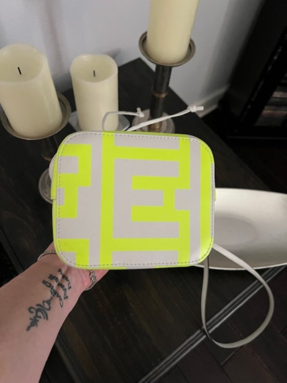 Fendi x Marc Jacobs Mon Tresor Mini Bucket Bag White Neon FF Leather Silver HW - Picture 7 of 14